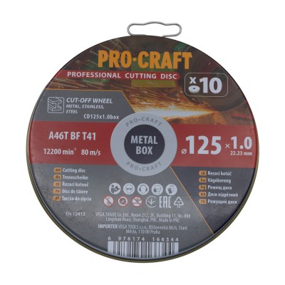 Диск отрезной Procraft CD125x1.0b 125 мм 1,0 мм 22,2 мм 10 шт/уп