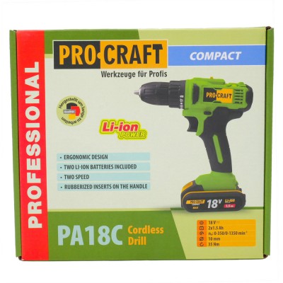Шуруповерт Procraft PA18C COMPACT