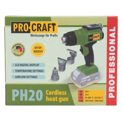 Аккумуляторный фен промышленный Procraft PH20 (без акб и зп)