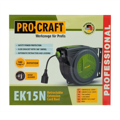 Удлинитель на катушке Procraft EK15N 3x1,5мм² 15 м