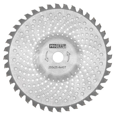 Нож победитовый изогнутый 40T Procraft D255*25.4