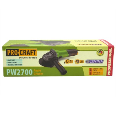 Углошлифовальная безщеточная машина Procraft PW2700 125 мм