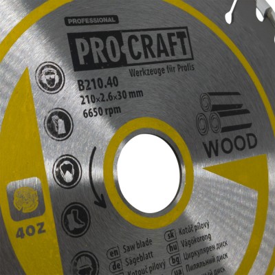 Пильный диск Procraft B210.40 40T (по дереву)