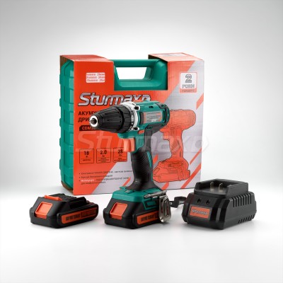 Sturmax CDM3218LB Шуруповерт аккумуляторный 18В, 2.0Ач, 2 акум