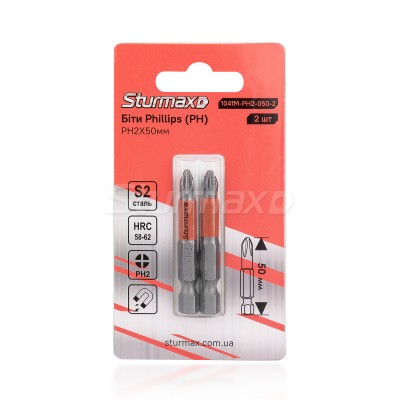 Sturmax 1041M-PH2-050-2 Биты S2 PH2x50 mm, 2шт
